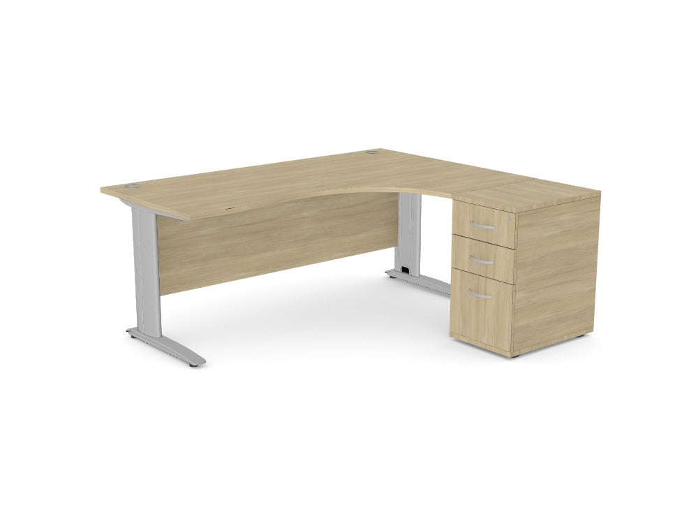 Custom Komo Crescent Desk with Pedestal - Ref: TABKSU