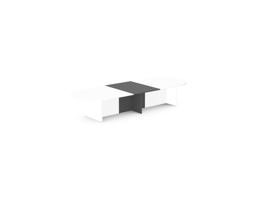 Custom Kito Oval Meeting Table Panel Leg Base - Add-On Section 1000 mm x 1400 mm for 2 Piece Table - Ref: ALBAMX