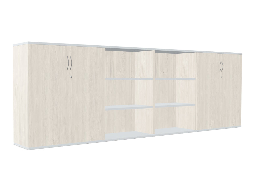 Key Modular 3 Level Storage Wall with Open and Closed Units