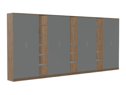 Key Modular 6 Level Storage Wall with Open Alcoves
