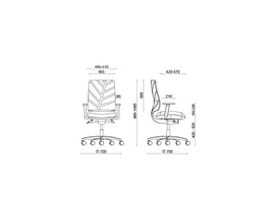 Leaf Operative Patterned Office Chair 11 Dimensions