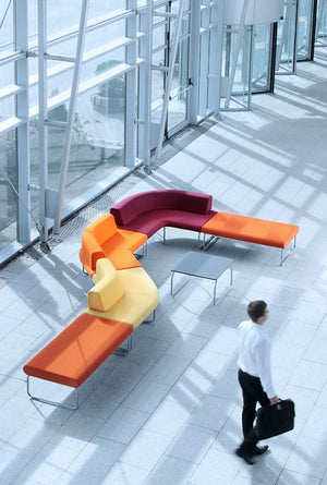 Legvan Upholstered Modular Seating in Reception Setting 4