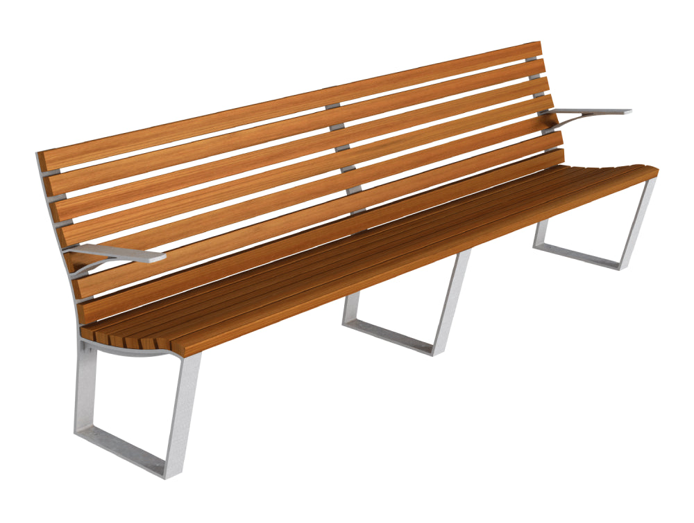 Leman Wooden Bench with Backrest