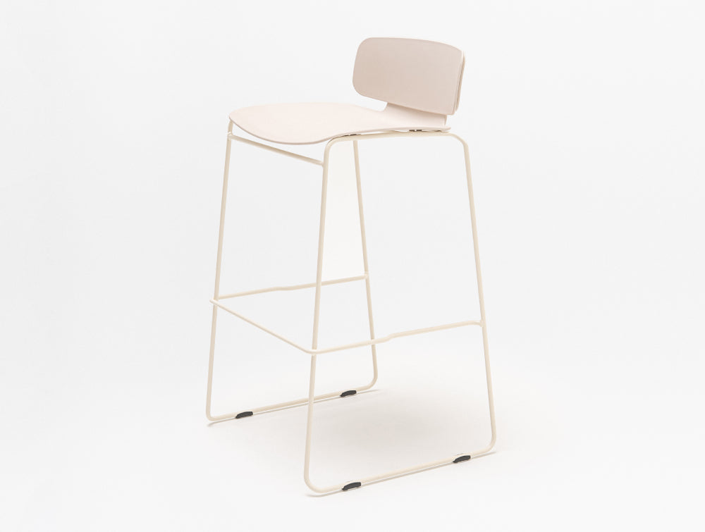 Lena Low Backrest Stool with Sled Base