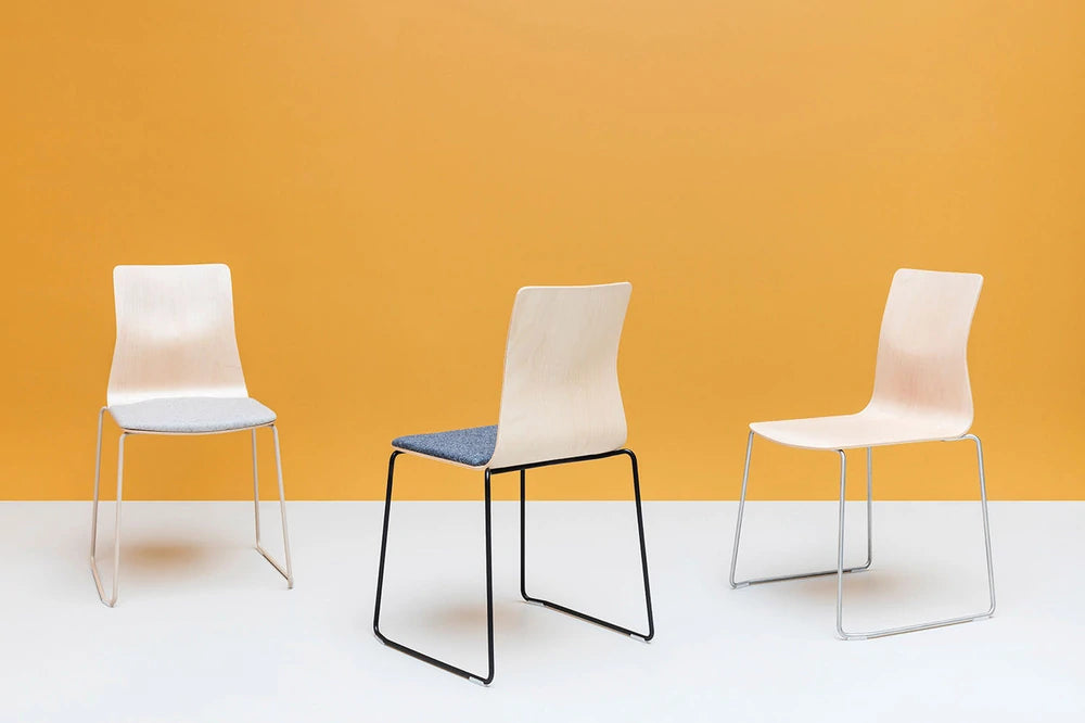 Linar Plus Wooden Chair  Metal Legs 4