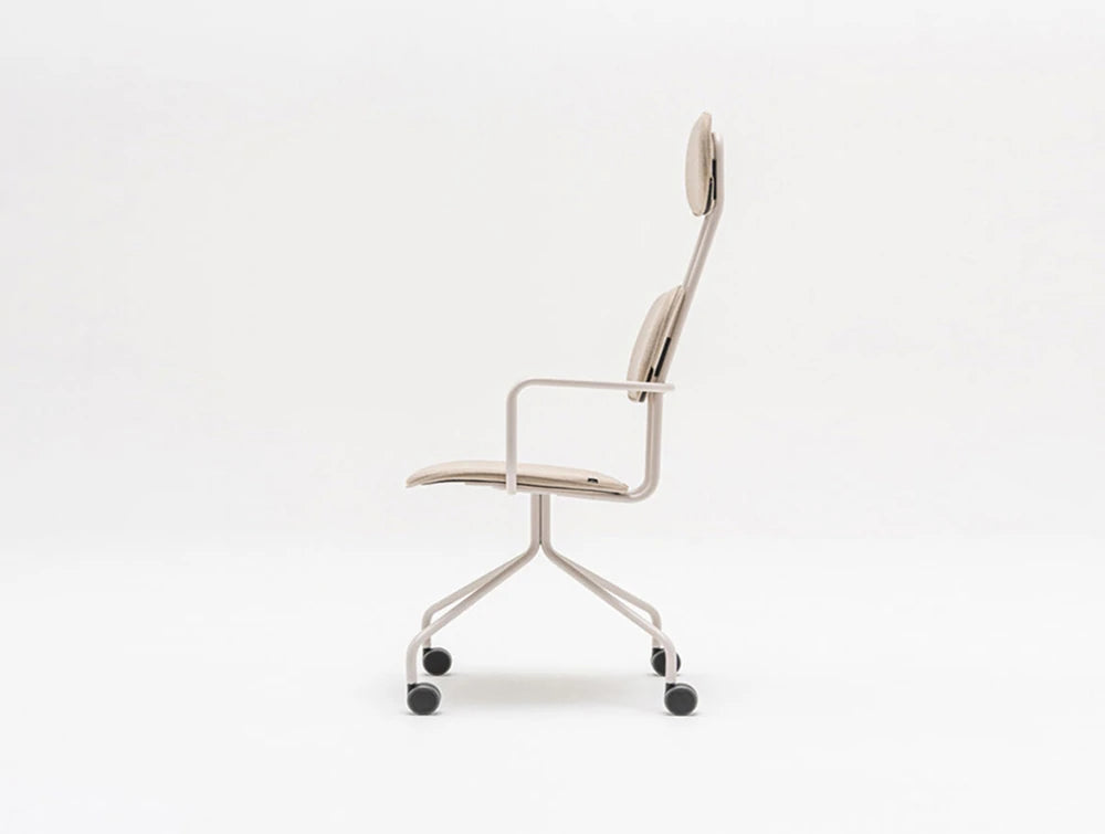 Mdd New School Chair With Headrest On Five Star Base With Castors 5