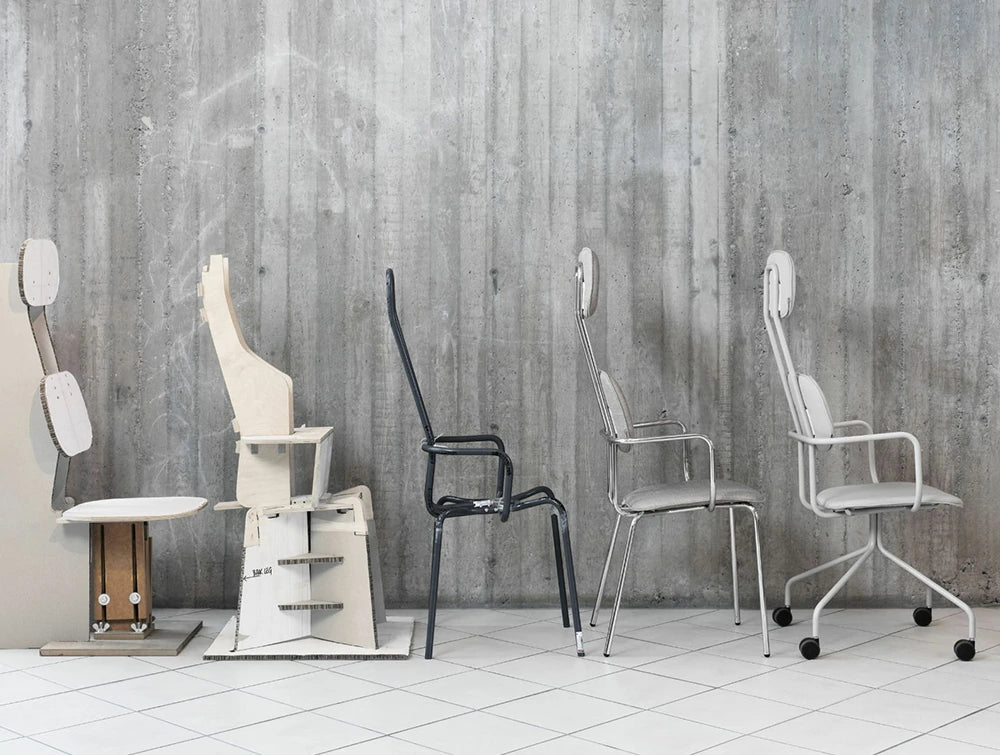 Mdd New School Chair With Headrest On Five Star Base With Castors 9