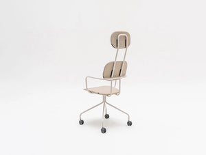 Mdd New School Chair With Headrest On Four Spoke Base 4