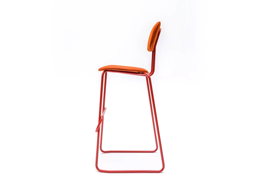 Mdd New School High Sled Chair In Orange Finish
