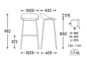 Mdd Team Upholstered High Stool With Footrest 8 Dimensions