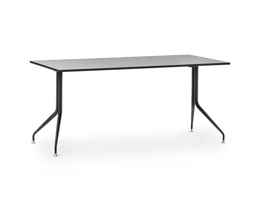 Mara Argo Fixed Rectangular Table in Double Conical Steel Leg