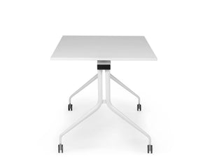 Mara Argo Tilting Rectangular Meeting Table With Castors In White