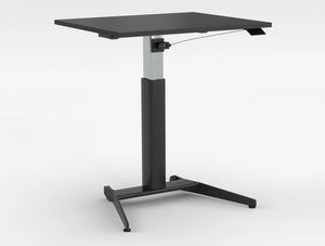 Mara Follow Compact Sit Stand Desk 299E Black Top Black Frame