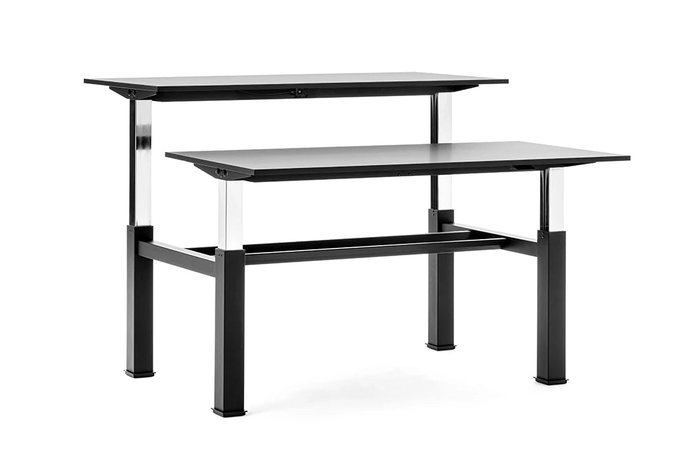 Mara Follow Sit Stand Bench Desk 299B Black Top Black Frame 1400Mm