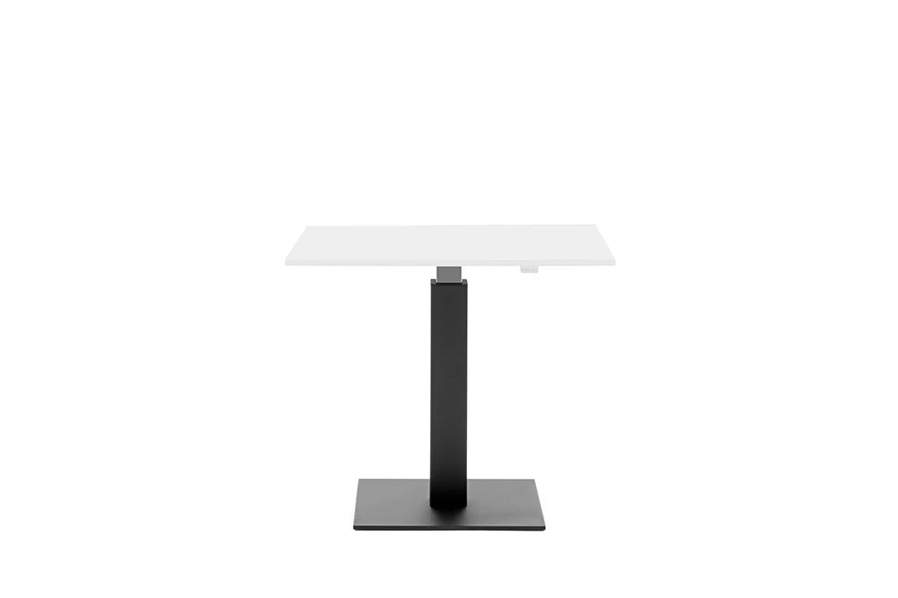 Mara Follow Square Adjustable Table 299Kq White Top Black Frame 900Mm
