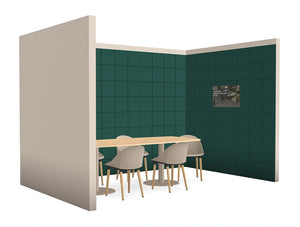 Media Ready Meeting Room with Acoustic Wall Panels with Nexis Table with Malin Meeting Room Chair