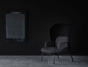 Mesh Armchair With High Shield And Elegant Black Finish