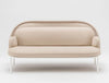 Mesh Sofa With Low Shield In Elegant Beige Upholstred Finish With White Frame