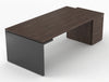 Mito Executive Desk with Side Storage Robinia Top Black Gloss Body 2219mm