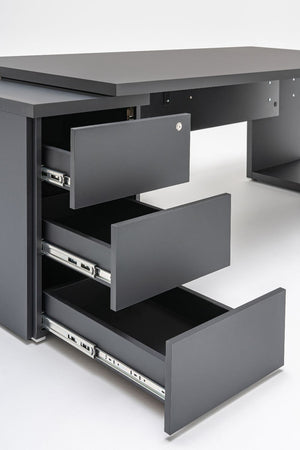 Mito Fenix Wooden Executive Desk with Side Storage Drawer Open Detail