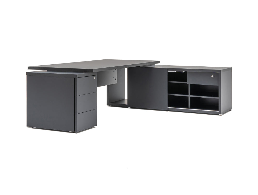 Mito Fenix Wooden Executive Desk with Side Storage