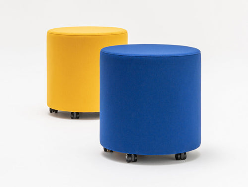 Mix Round Geometric Pouffe with Castors Featured