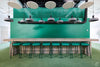 Momo High Stool with Footrest in Reception Setting 2