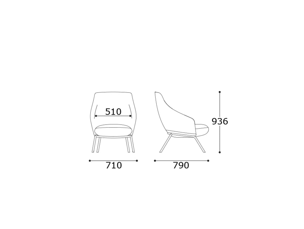 Montecarlo Low Back Office Armchair 4 Dimensions