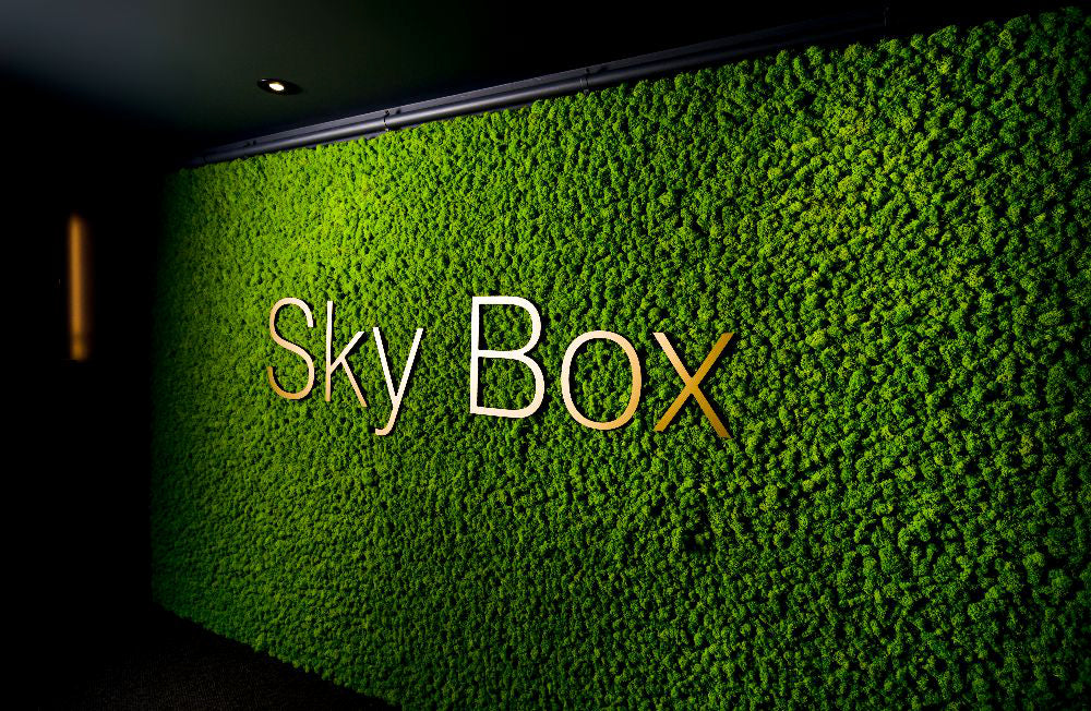 Moss Acoustic Wall Panel in Green Finish in Lounge Setting