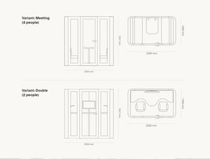 Mute Space L Soundproof Meeting Pod 5 Dimensions