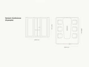 Mute Space Xl Soundproof Meeting Pod 4 Dimensions