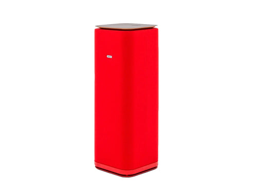 Mutedesign Tower Freestanding Acoustic Column In Red With Black Tabletop