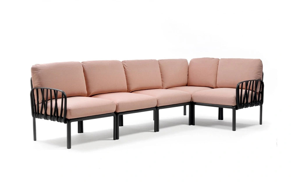 Nardi Komodo Outdoor Seating Set - Anthracite and Rose Quartz