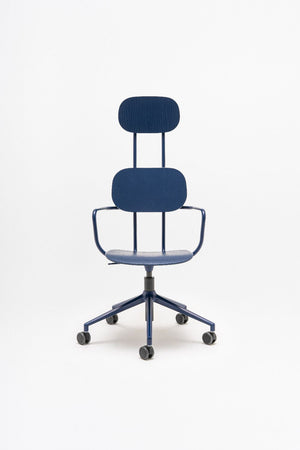 New School High Back Chair on 5 Star Base with Castors 5