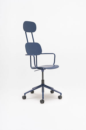 New School High Back Chair on 5 Star Base with Castors 6