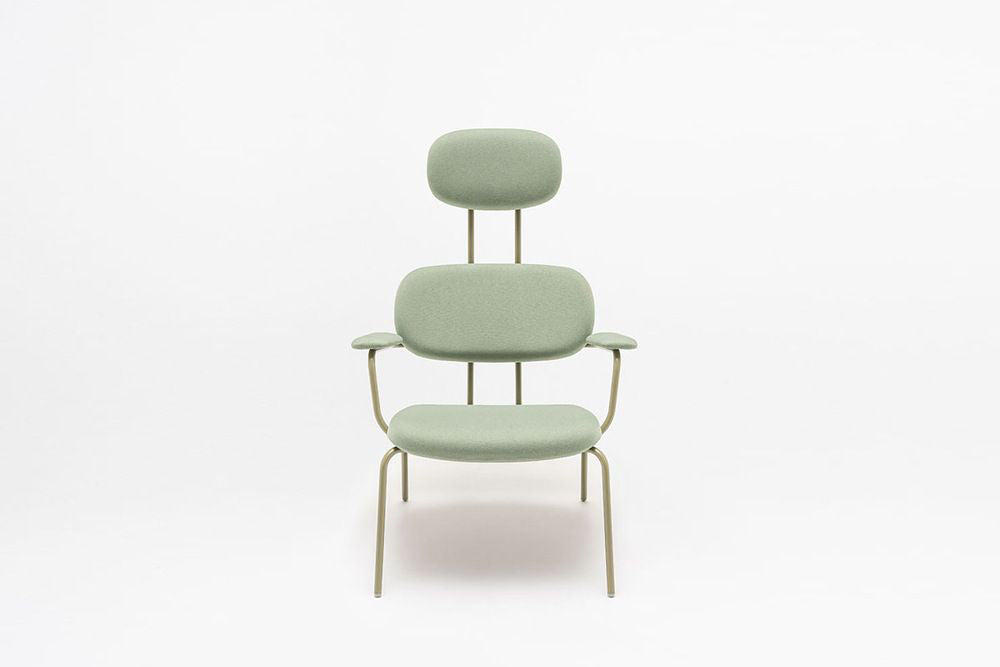 New School High Back Lounge Chair with Four Metal Legs 2