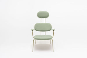 New School High Back Lounge Chair with Four Metal Legs 2