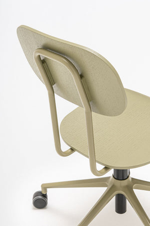 New School Low Back Chair on 5 Star Base with Castors Detail 2