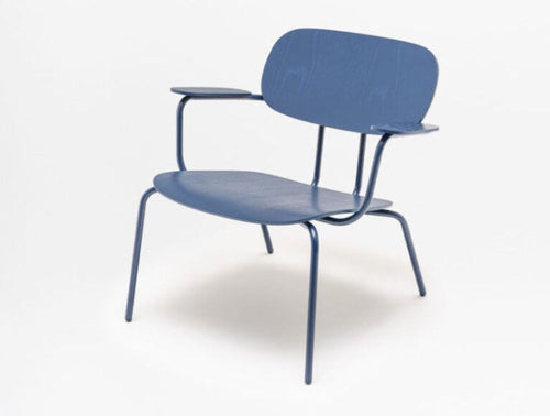 New School Low Back Lounge Chair with Four Metal Legs