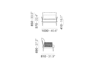 Pedrali Reva Twist Lounge Outdoor Armchair 13 Dimensions