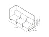 Plint Upholstered 3 Seater Modular Sofa Dimensions