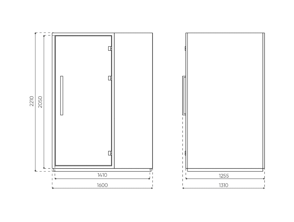 Quadra QD WPB Acoustic Phone Booth Dimensions