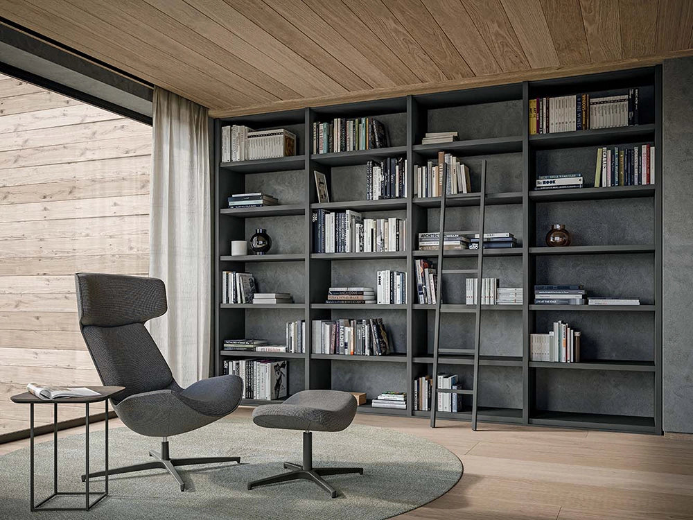 Quadrifoglio Cleopas Soft Seating with Coffee Table and Bookshelves in Breakout Setting