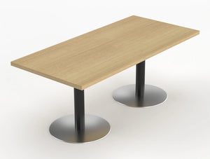 Quando Executive Meeting Table With Pillar Base Canadian Oak Top Black Base