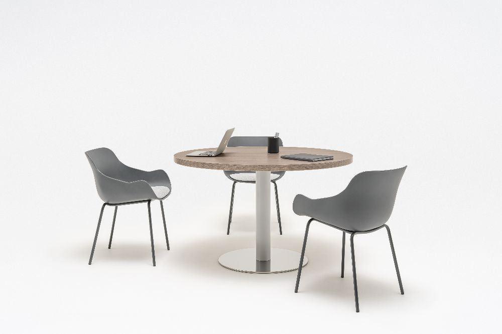Quando Executive Round Meeting Table with Tub Chairs