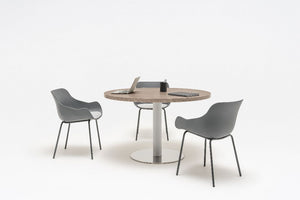 Quando Executive Round Meeting Table with Tub Chairs