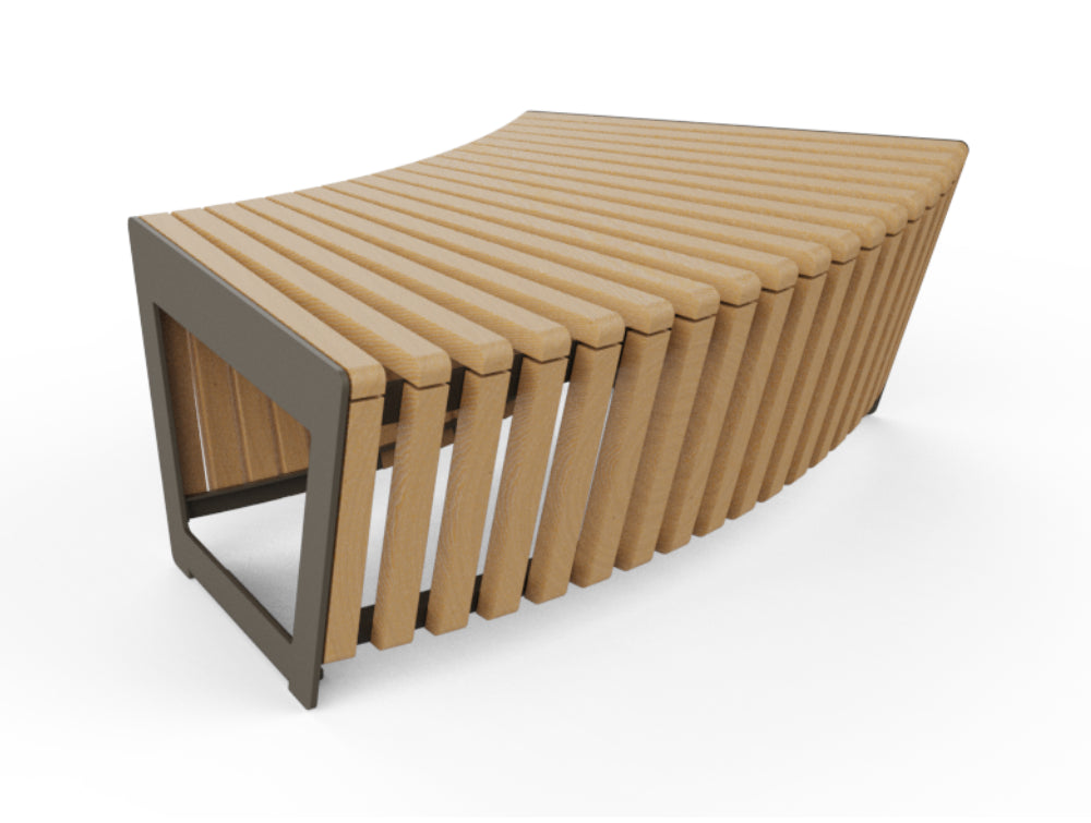 Riga Curved Backless Outdoor Bench