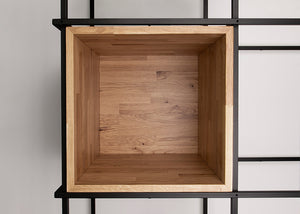 Saar Modules Metal Shelving Unit Wooden Box Detail