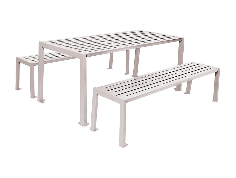 Silaos Steel Picnic Table and Bench