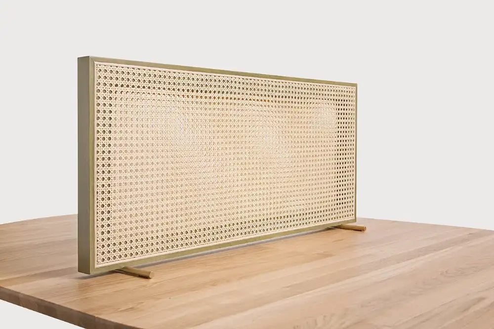 Solo T Rattan Desk Screen 3